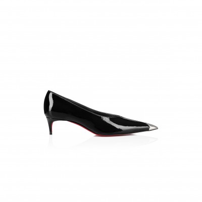 CHRISTIAN LOUBOUTIN KATISSIMA 45 MM PUMPS-VOG PATENT LEATHER-BLACK-WOMEN 1250014B439